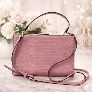 Dune London Pink Embossed Leather Top Handle Bag